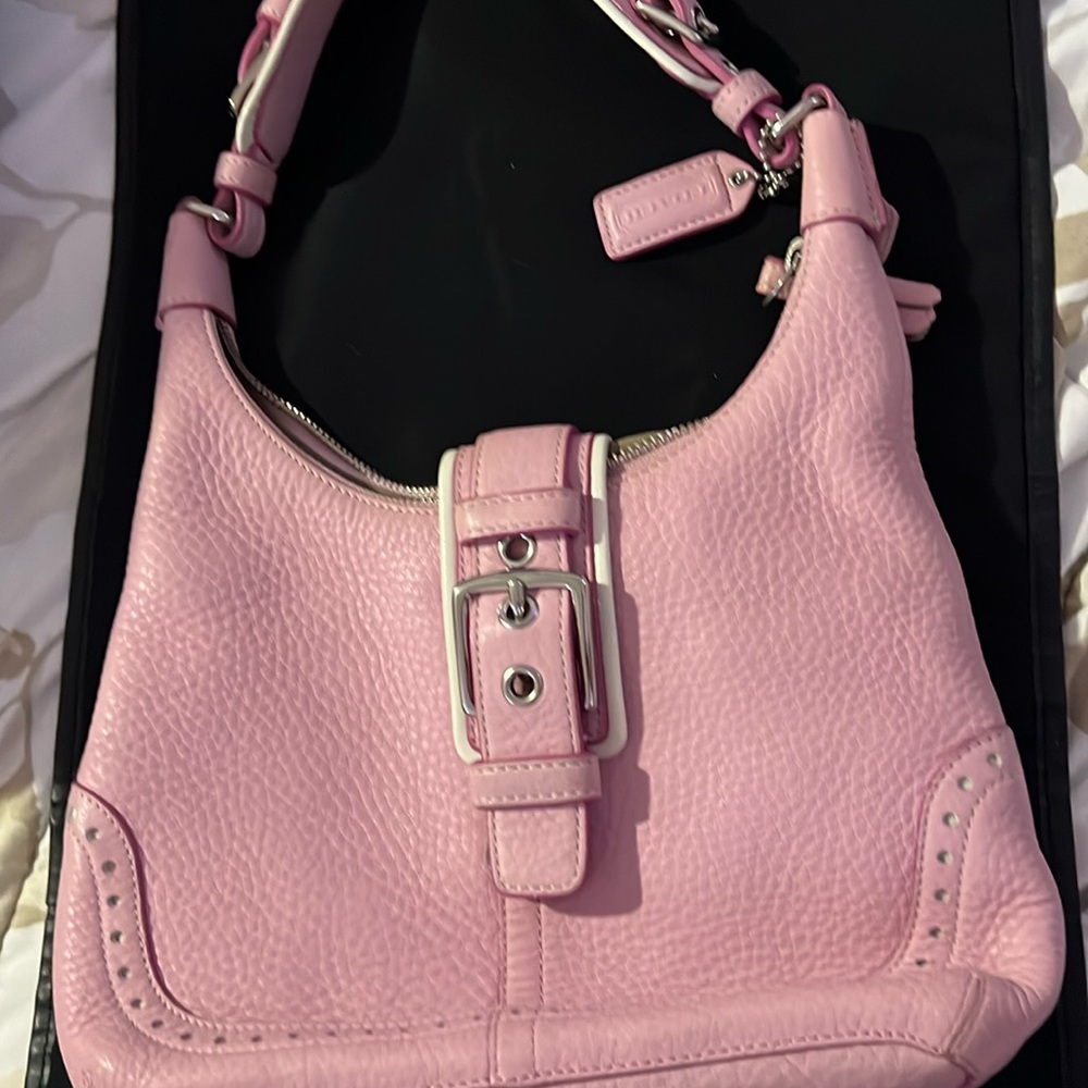 Coach Pink Leather Shoulder Bag